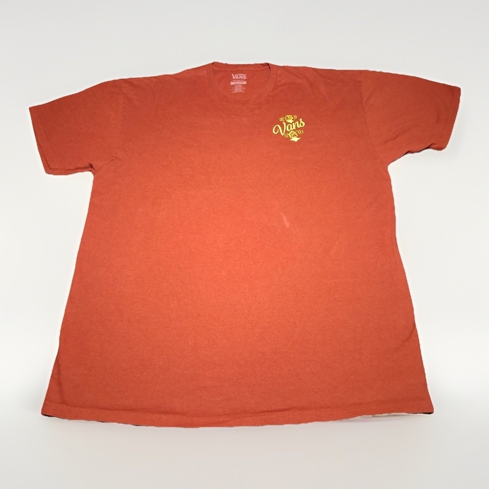 Vans‎ Mens 2XL Burnt Orange Off The Wall Graphic T-Shirt Classic Fit Cotton